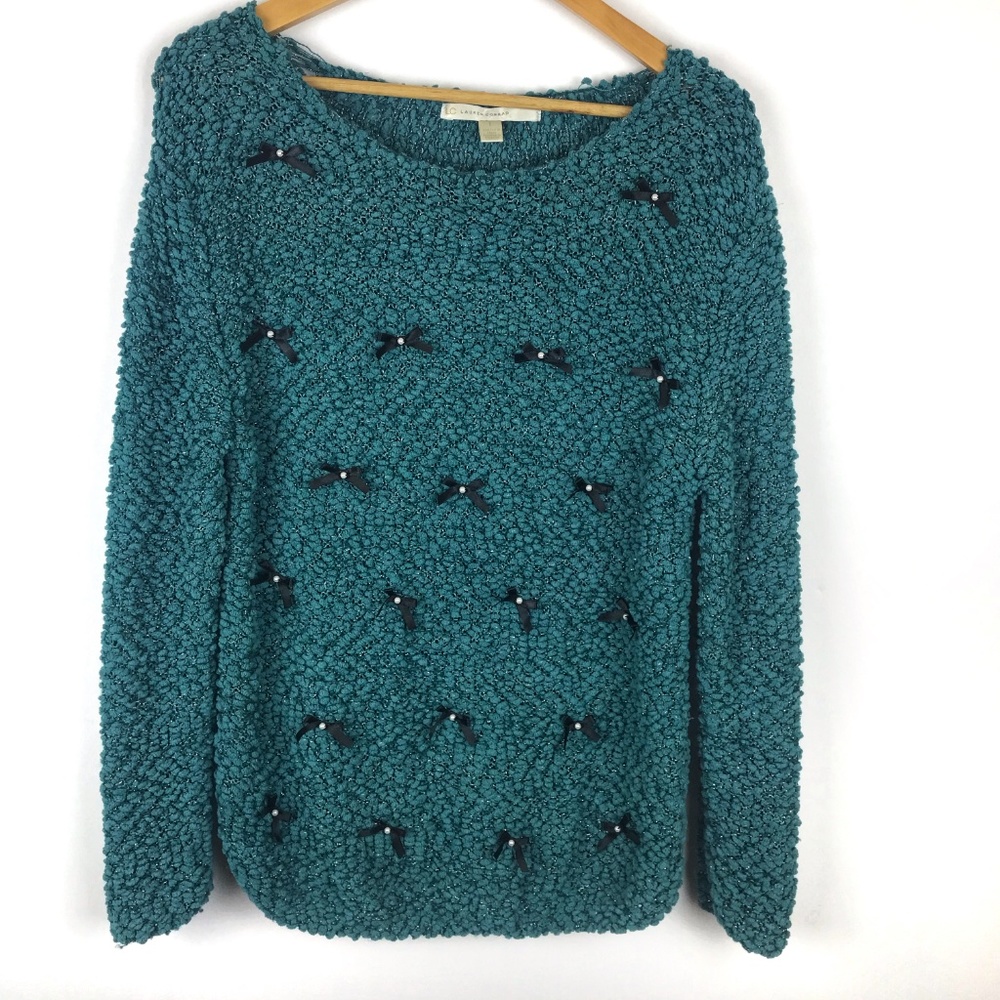 LC Lauren Conrad | Bow & Pearl Soft Knit Sweater